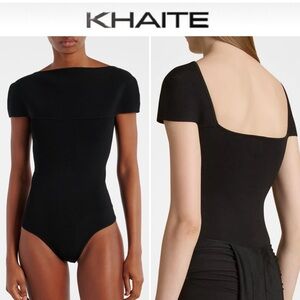 KHAITE Basile Jersey High-Neck Short-Sleeve Bodysuit Sz S NWT 1580$